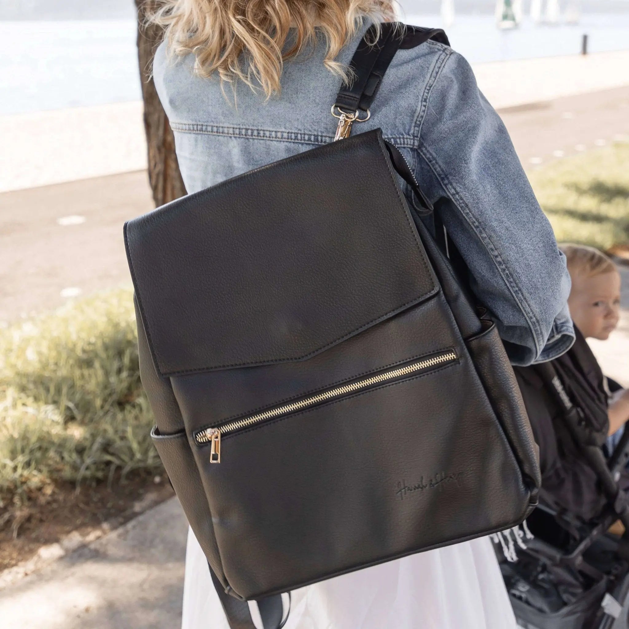 Classic Diaper Backpack Black - Diaper Bag by Hannah and Henry USA