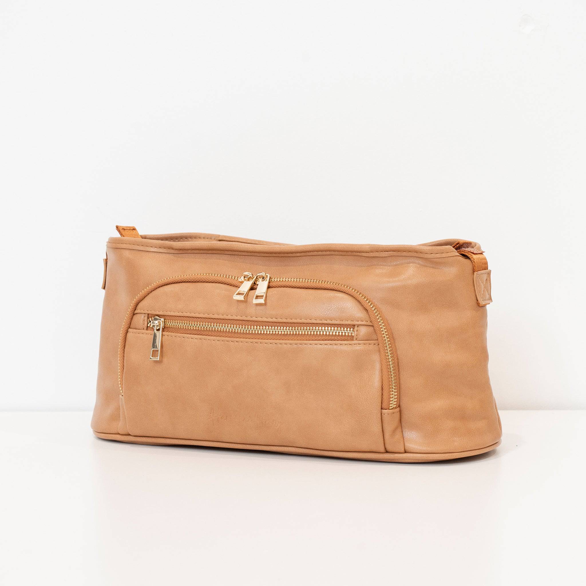 Chloe Stroller Caddy Tan - Stroller Caddy by Hannah and Henry USA