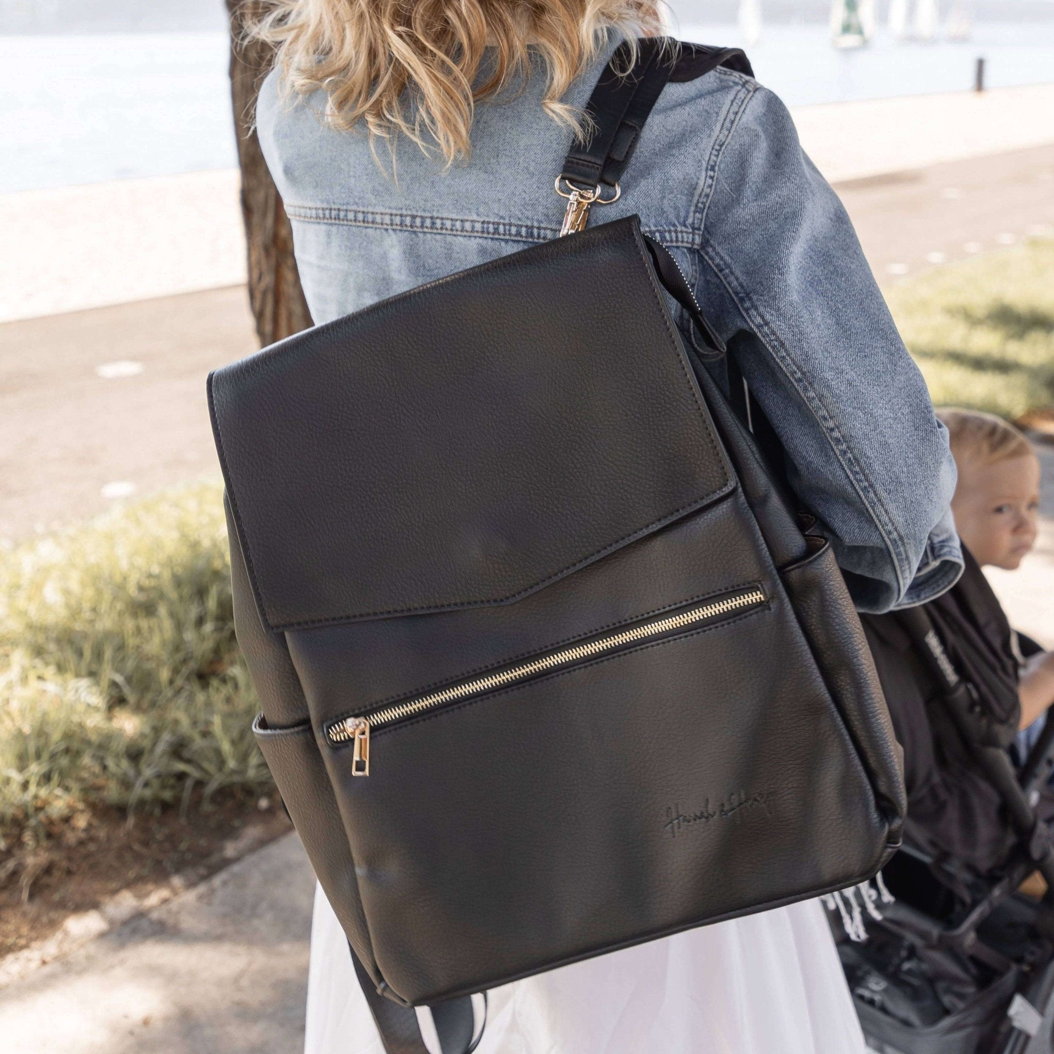 Classic Diaper Backpack | Black - Diaper Bag by Hannah and Henry USA