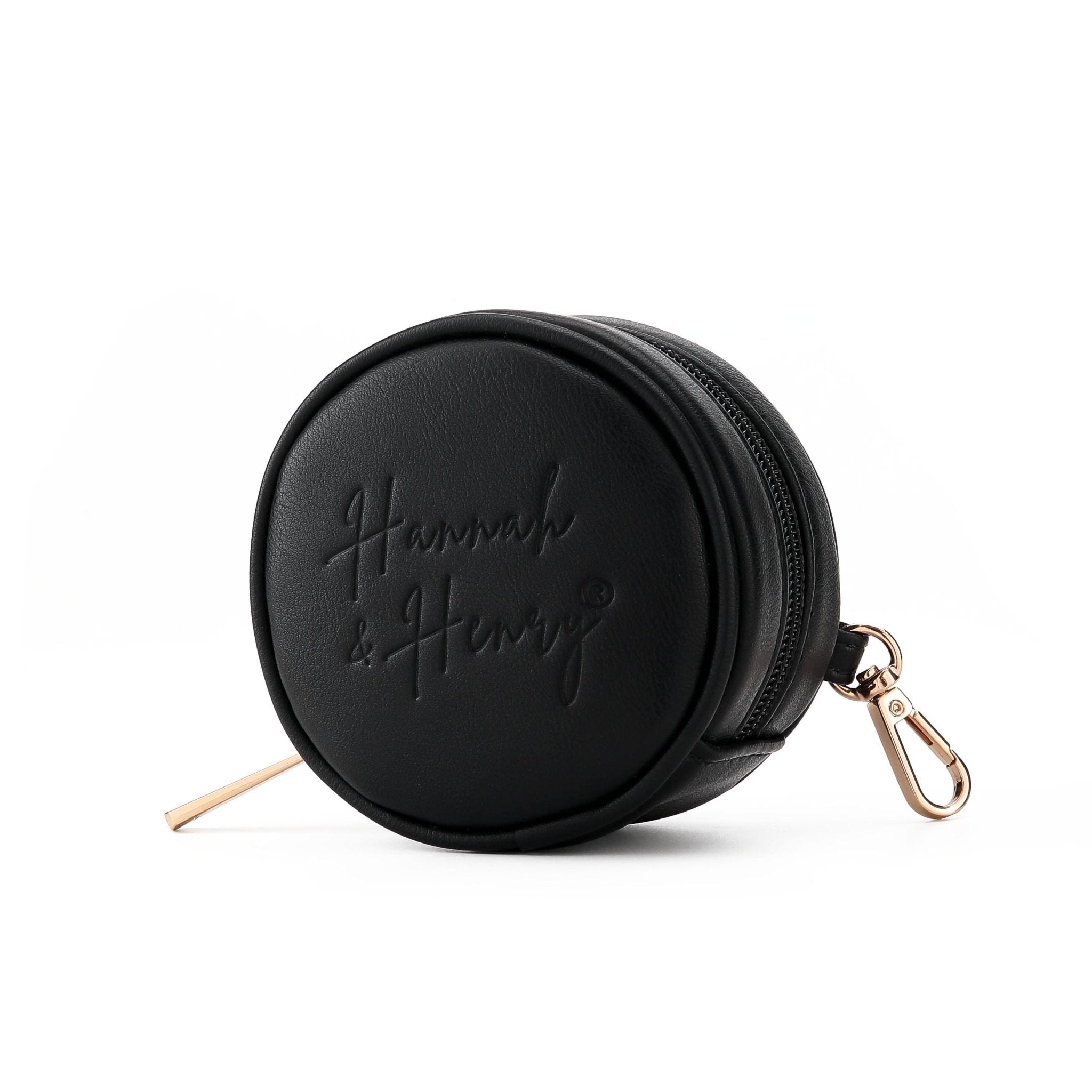 Pacifier Holder | Black | Vegan Leather - Pacifier Holder by Hannah and Henry USA