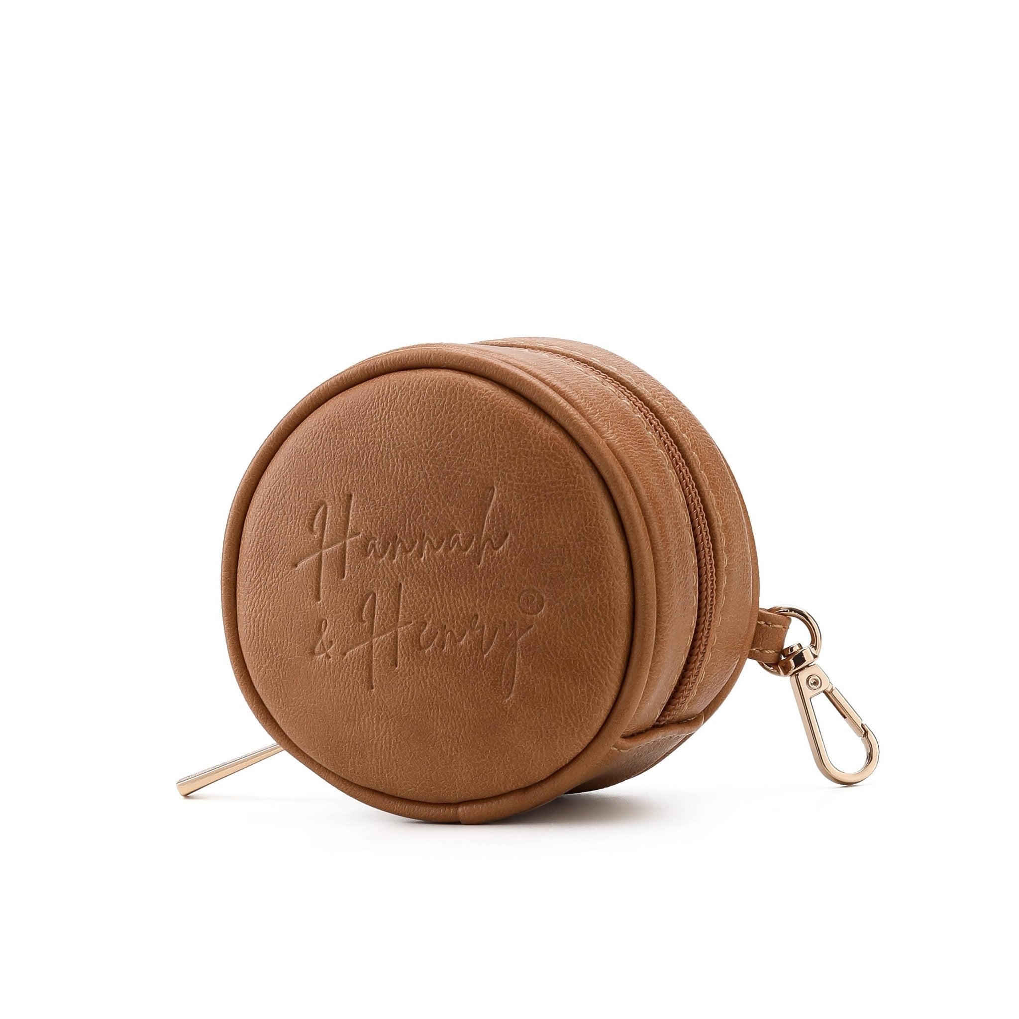 Pacifier Holder | Tan | Vegan Leather - Pacifier Holder by Hannah and Henry USA