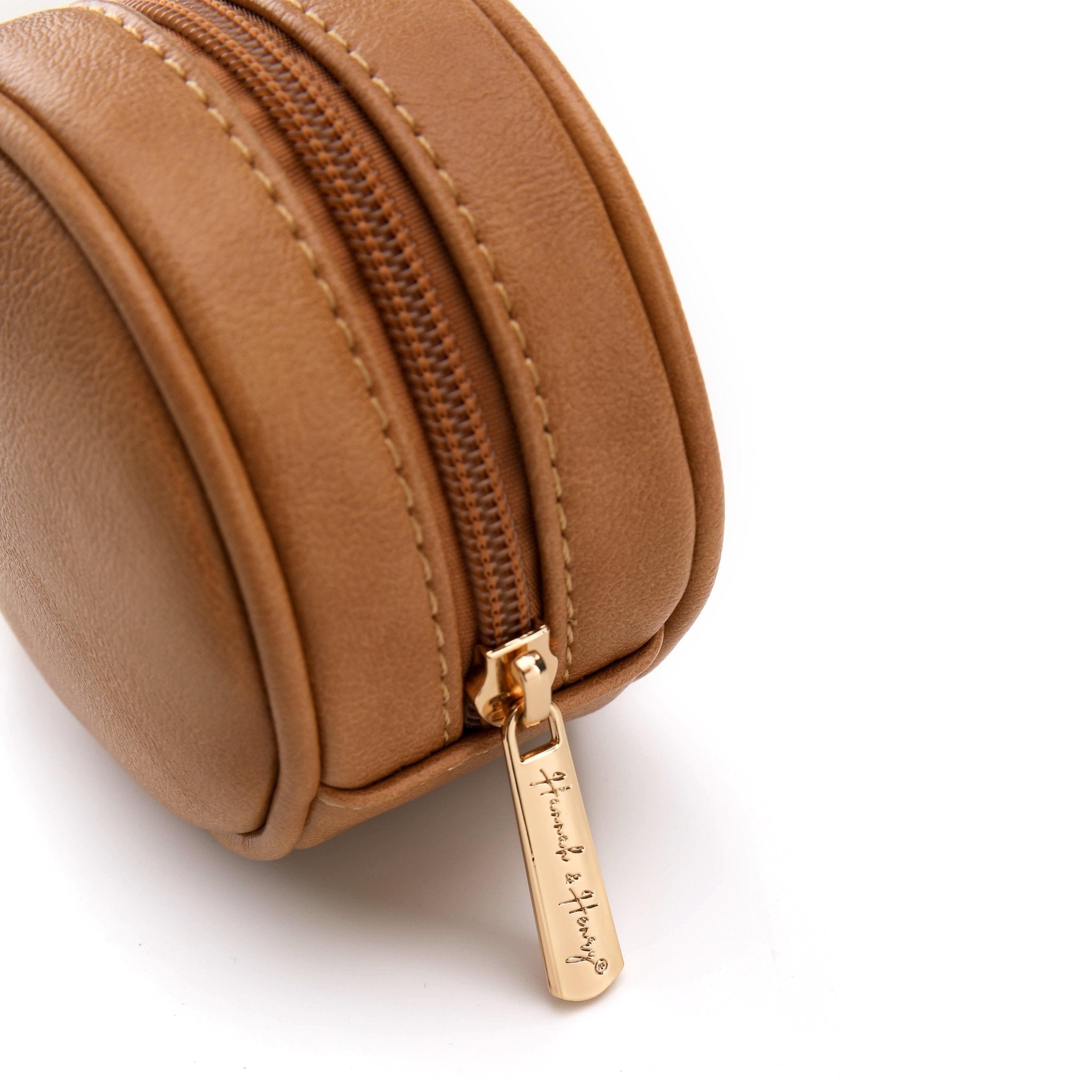 Pacifier Holder | Tan | Vegan Leather - Pacifier Holder by Hannah and Henry USA