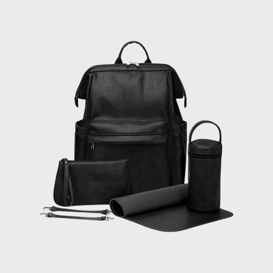 Vintage Diaper Backpack Black - Diaper Bag by Hannah and Henry USA