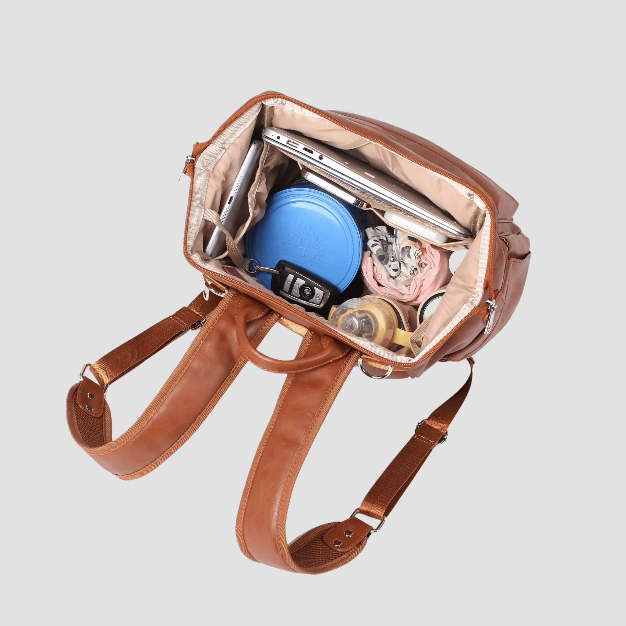 Vintage Diaper Backpack | Brown - Diaper Bag by Hannah and Henry USA