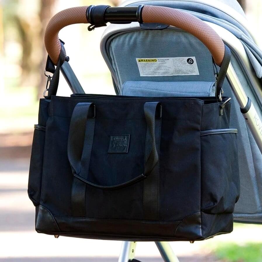 Charlie Diaper Tote | Black - Hannah and Henry USA