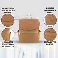 Classic Diaper Backpack Tan - Diaper Bag by Hannah and Henry USA