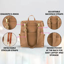 Classic Diaper Backpack Tan - Diaper Bag by Hannah and Henry USA