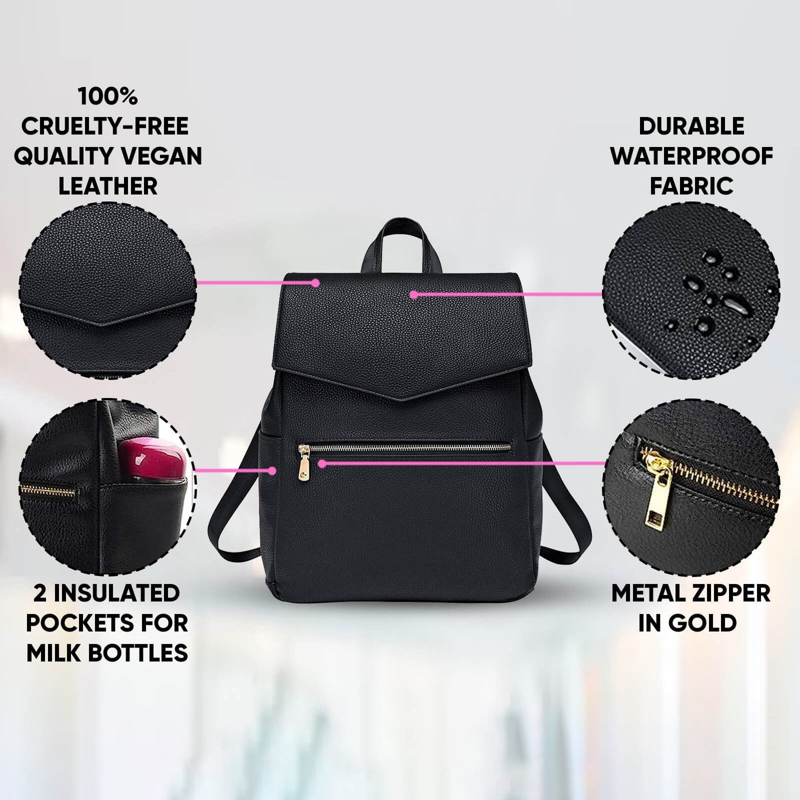 Classic Diaper Backpack | Black - Hannah and Henry USA