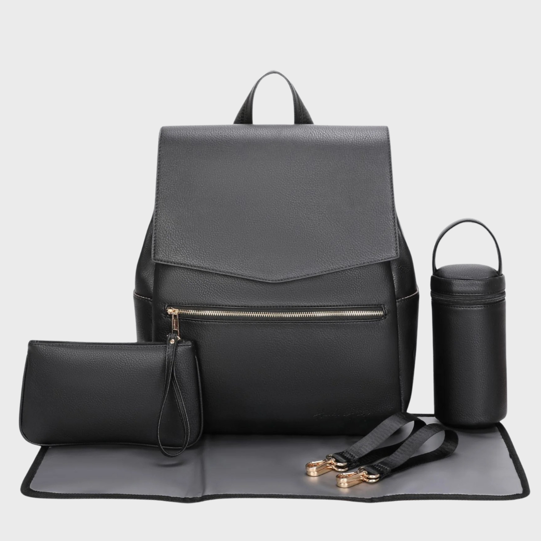 CLASSIC DIAPER BACKPACK BLACK - Hannah and Henry USA