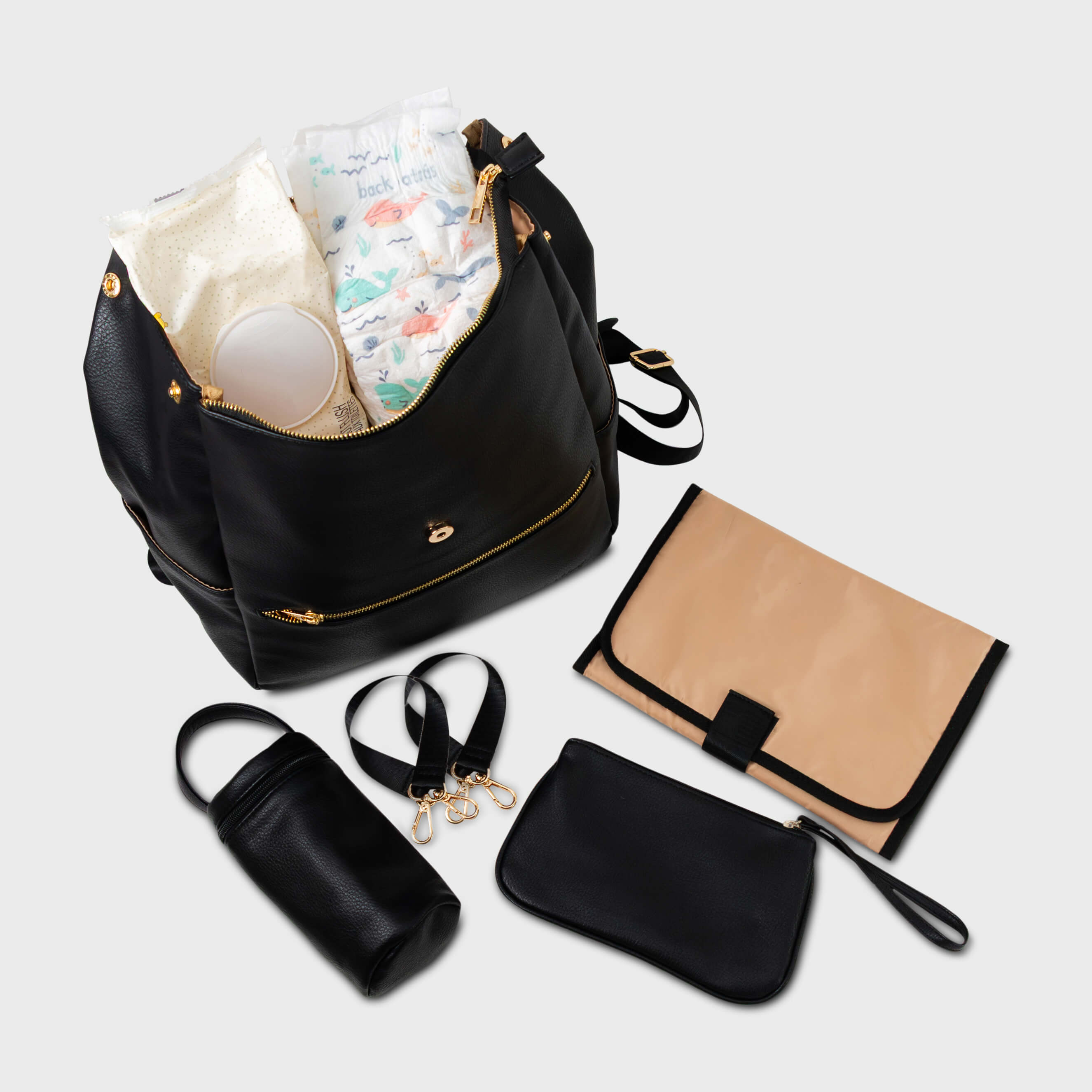 CLASSIC DIAPER BACKPACK BLACK - Hannah and Henry USA