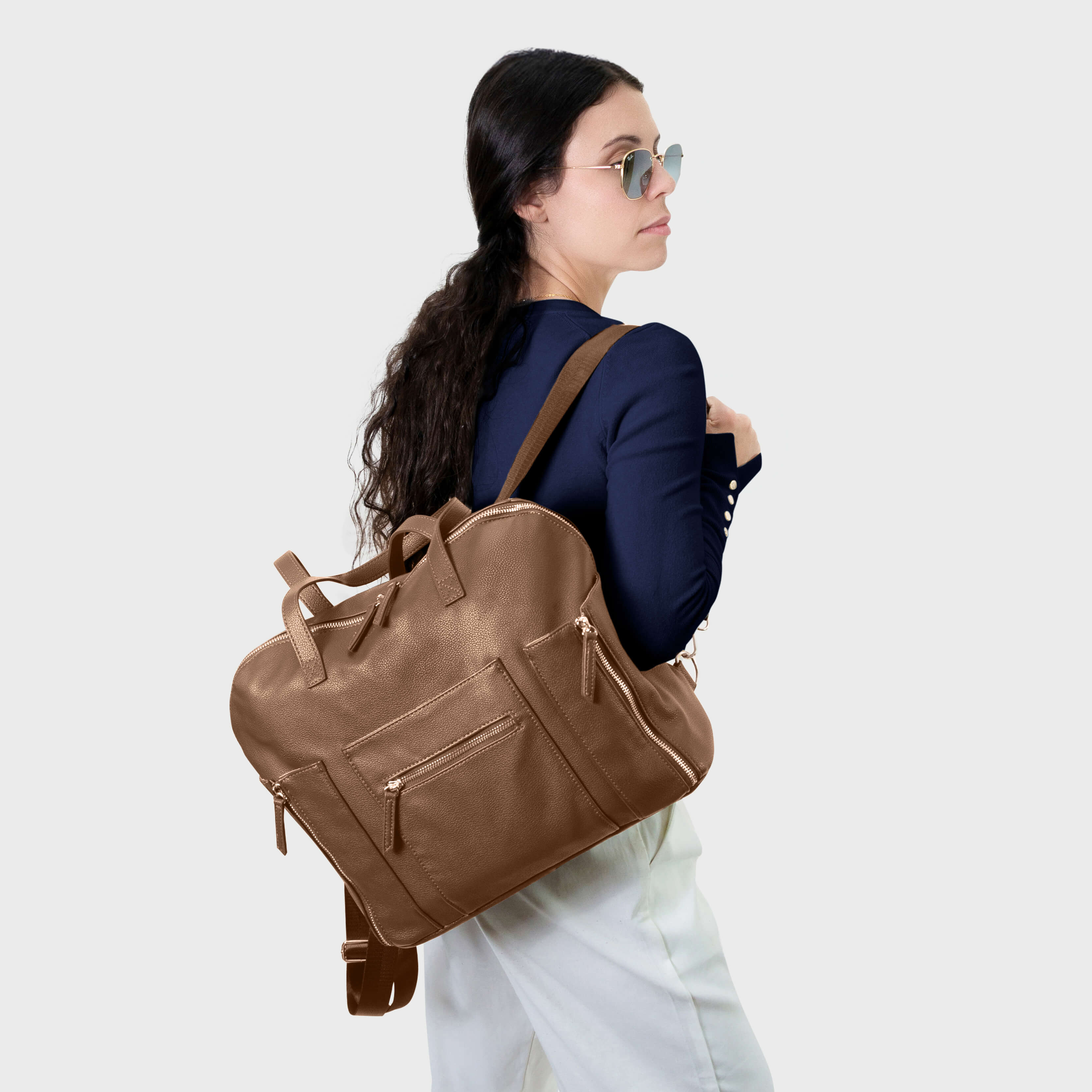 Chic Convertible Diaper Bag - Backpack to Tote - Best Designer Baby Bag - Vegan Leather