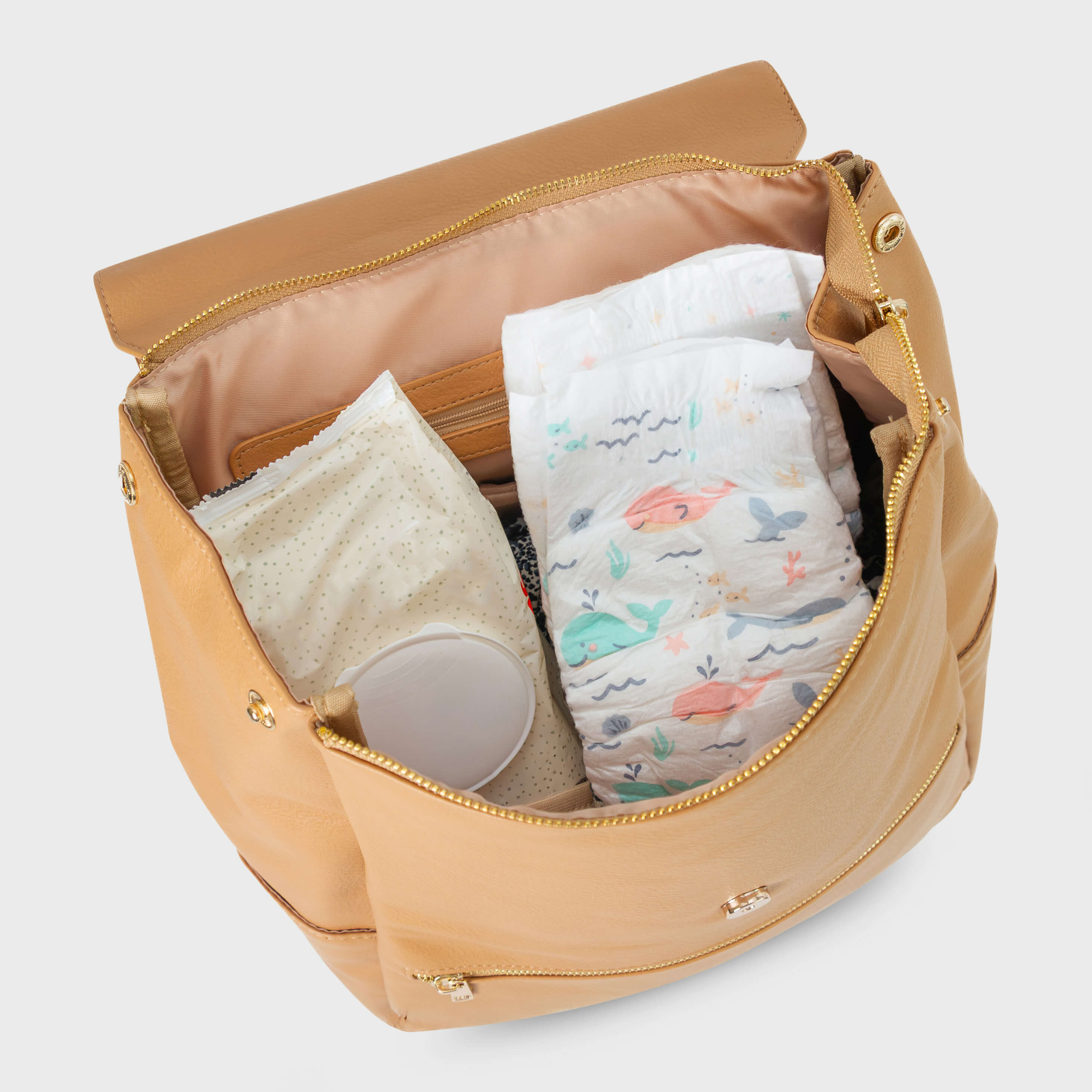 CLASSIC DIAPER BACKPACK TAN - Hannah and Henry USA