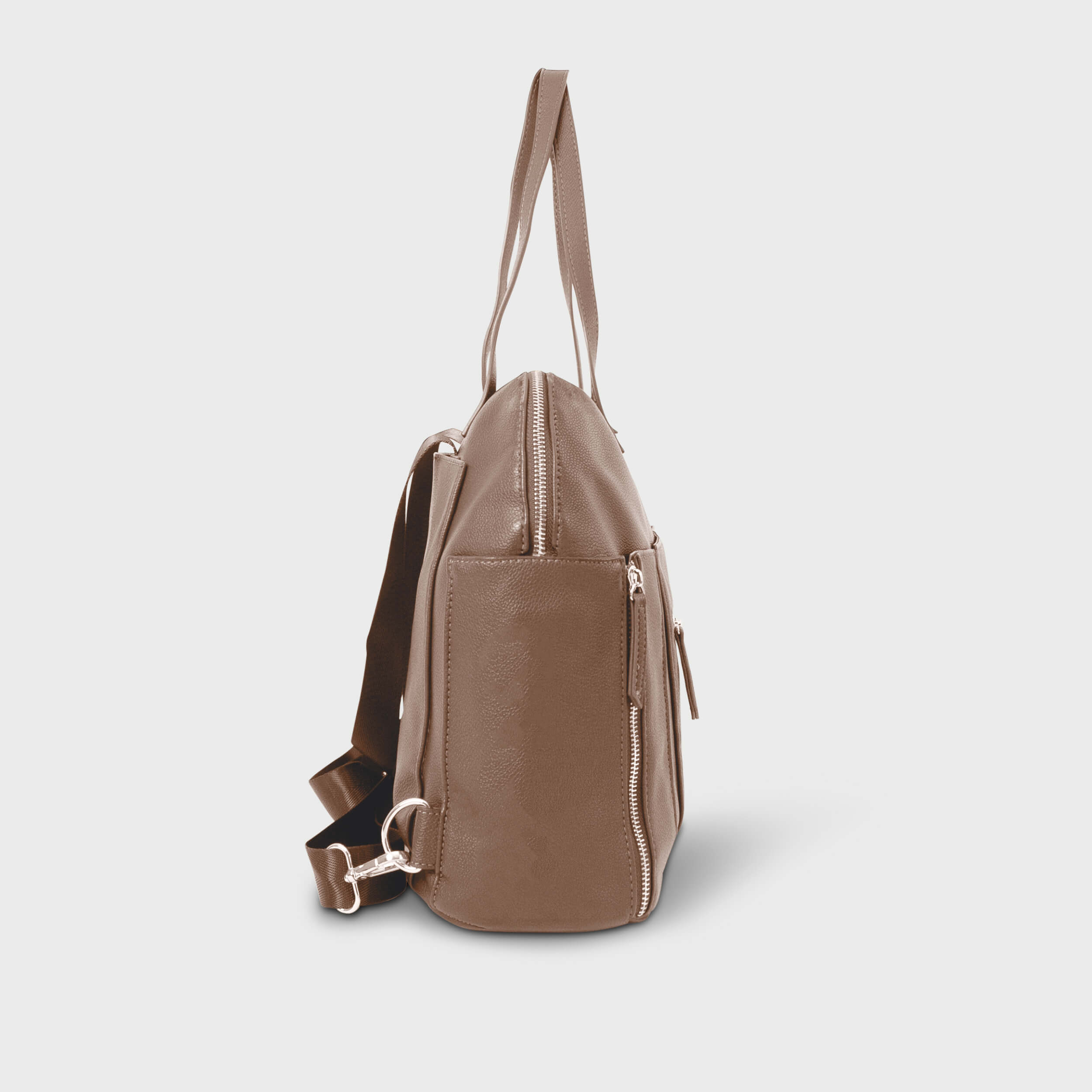 【LIFESTYLIST】ChocolateLeatherMiniBookBag Chic Convertible Diaper Bag - Backpack to Tote - Best Designer