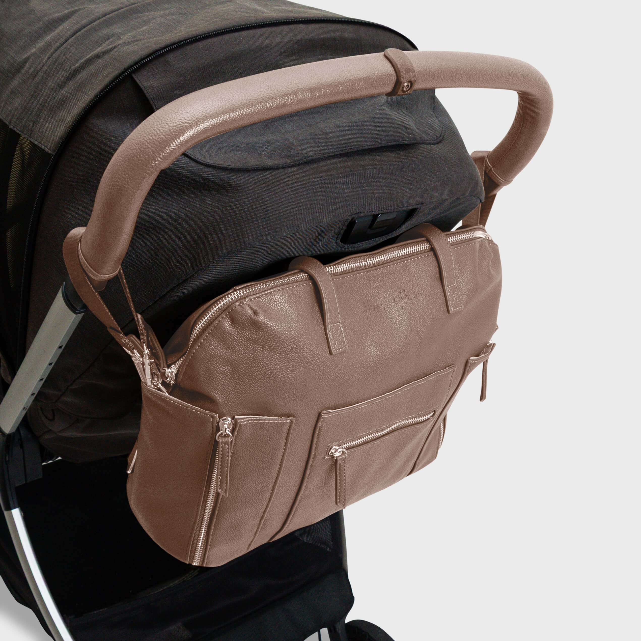 best vegan leather diaper backpack ROSEGIN Premium Bag with Waterproof Changing Pad, Reinforced Zippers & Odor-Free, 20 Pockets Pro Organizer, Fits 15.6" Laptop, Stroller Straps, Baby Bag for Mom, Brown : Baby You Deserve a Diaper Bag That Does It All The Everyday Diaper Backpack in