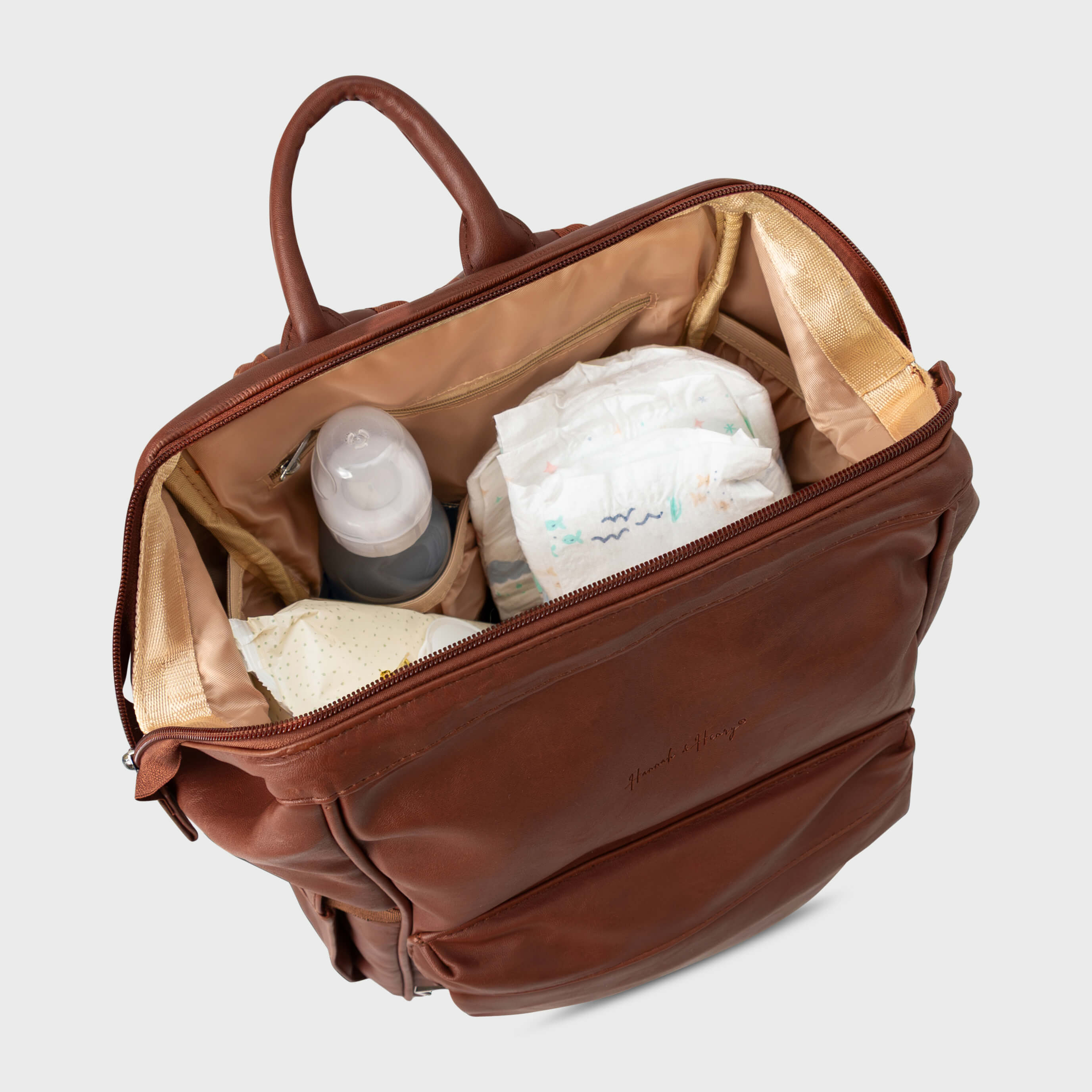 baby claw leather backpack Vintage Diaper Bag Backpack | Best Vegan Leather Baby Bag | Comfortable Padded Straps