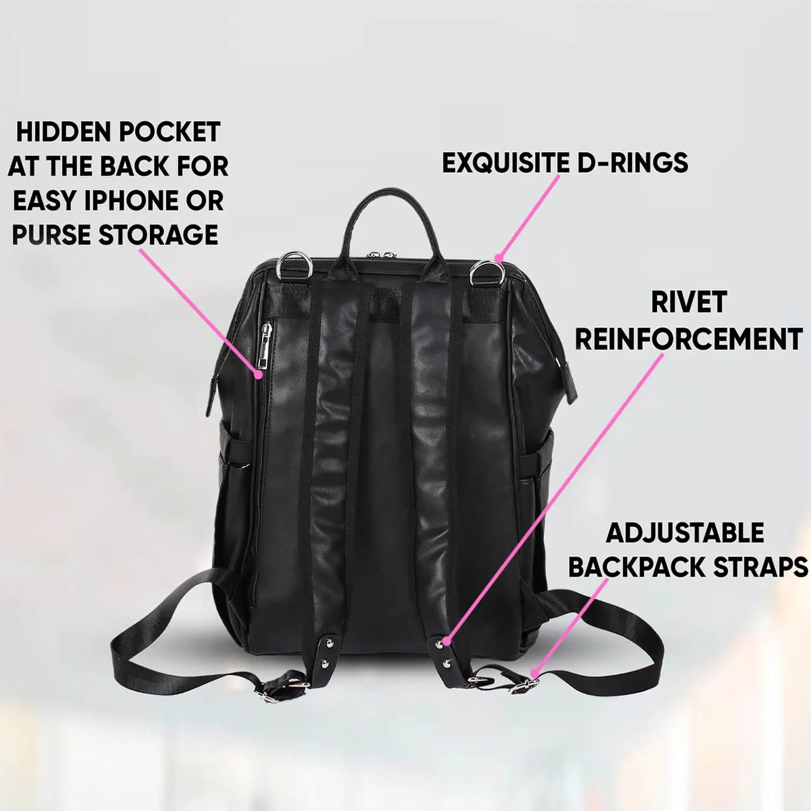 Vintage Diaper Backpack Black - Diaper Bag by Hannah and Henry USA