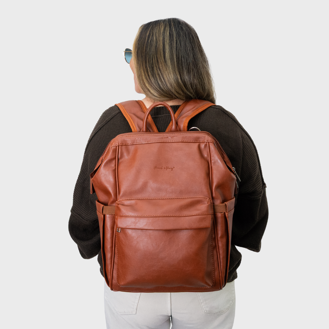 VINTAGE DIAPER BACKPACK BROWN - Hannah and Henry USA