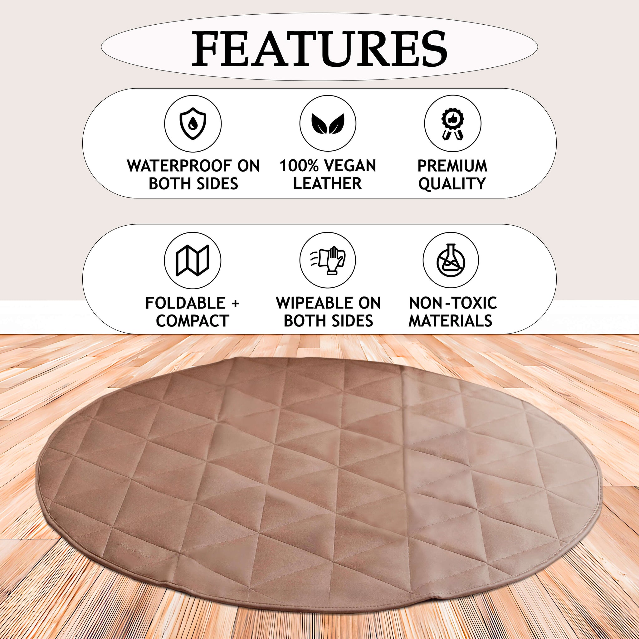 Quilted Play Mat | Brown - Hannah and Henry USA