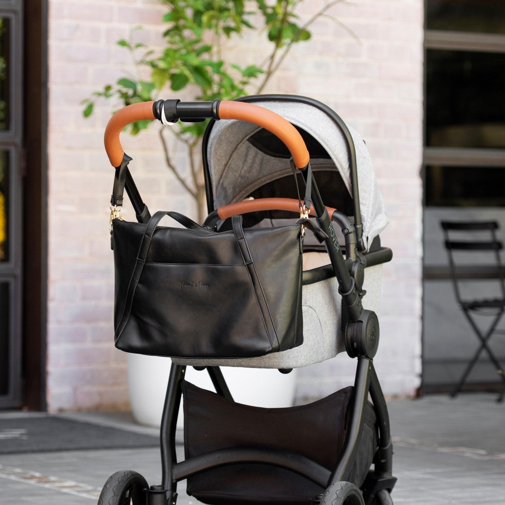 Catherine Diaper Tote Black - Diaper Bag by Hannah and Henry USA