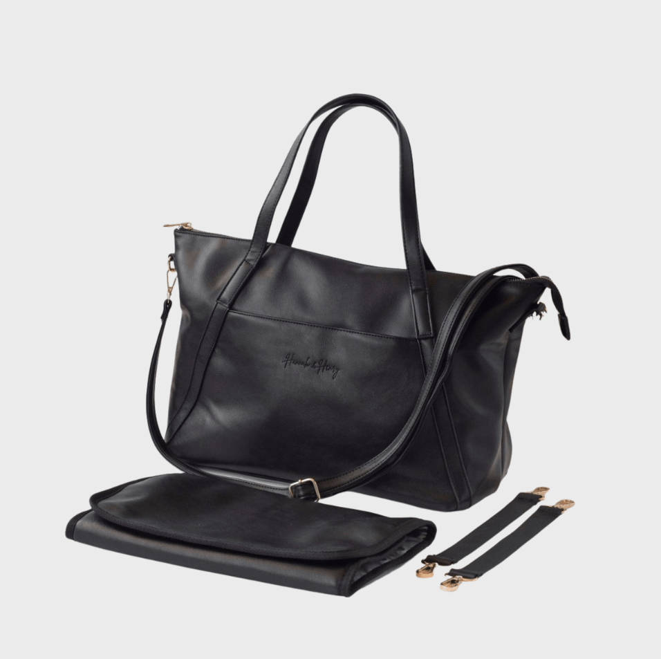 Catherine Diaper Tote | Black - Diaper Bag by Hannah and Henry USA