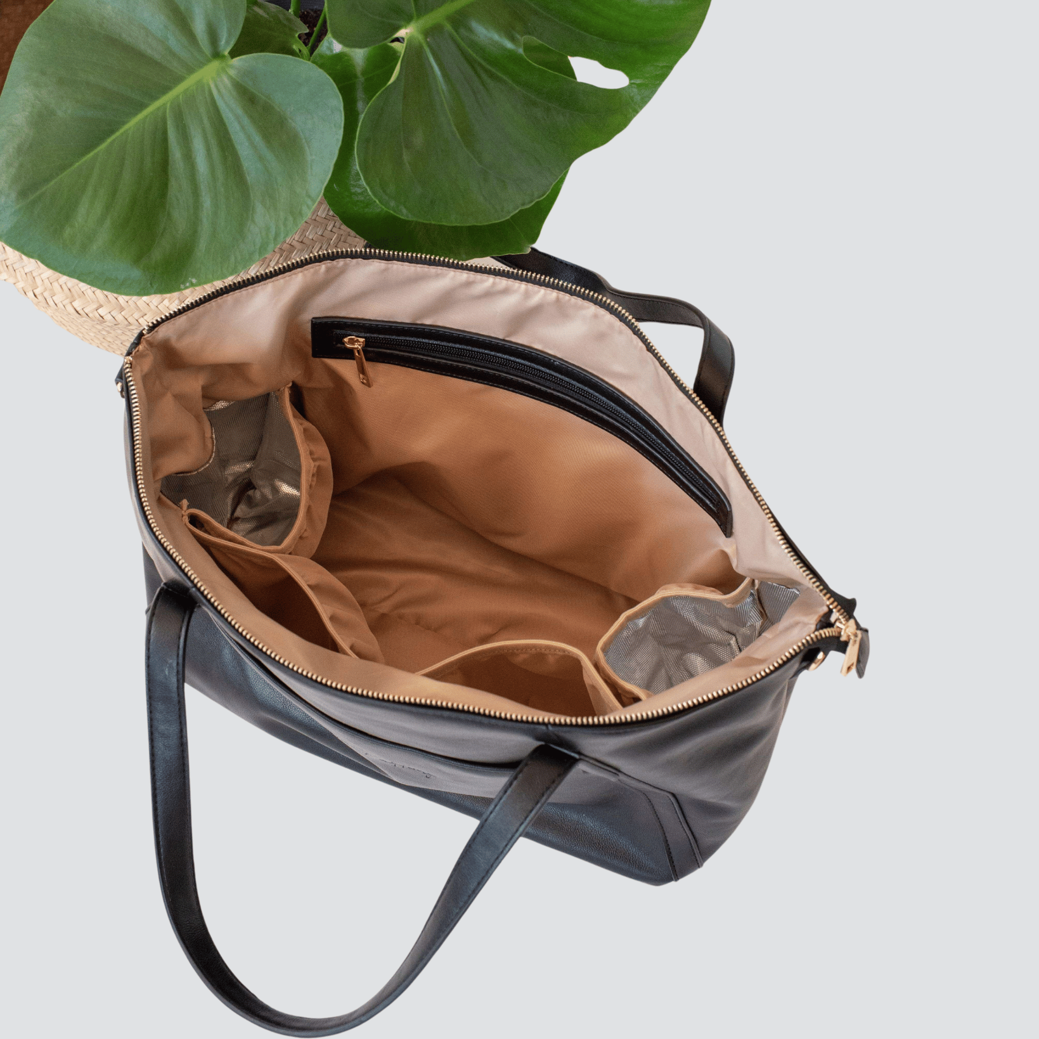 Catherine Diaper Tote Black - Diaper Bag by Hannah and Henry USA