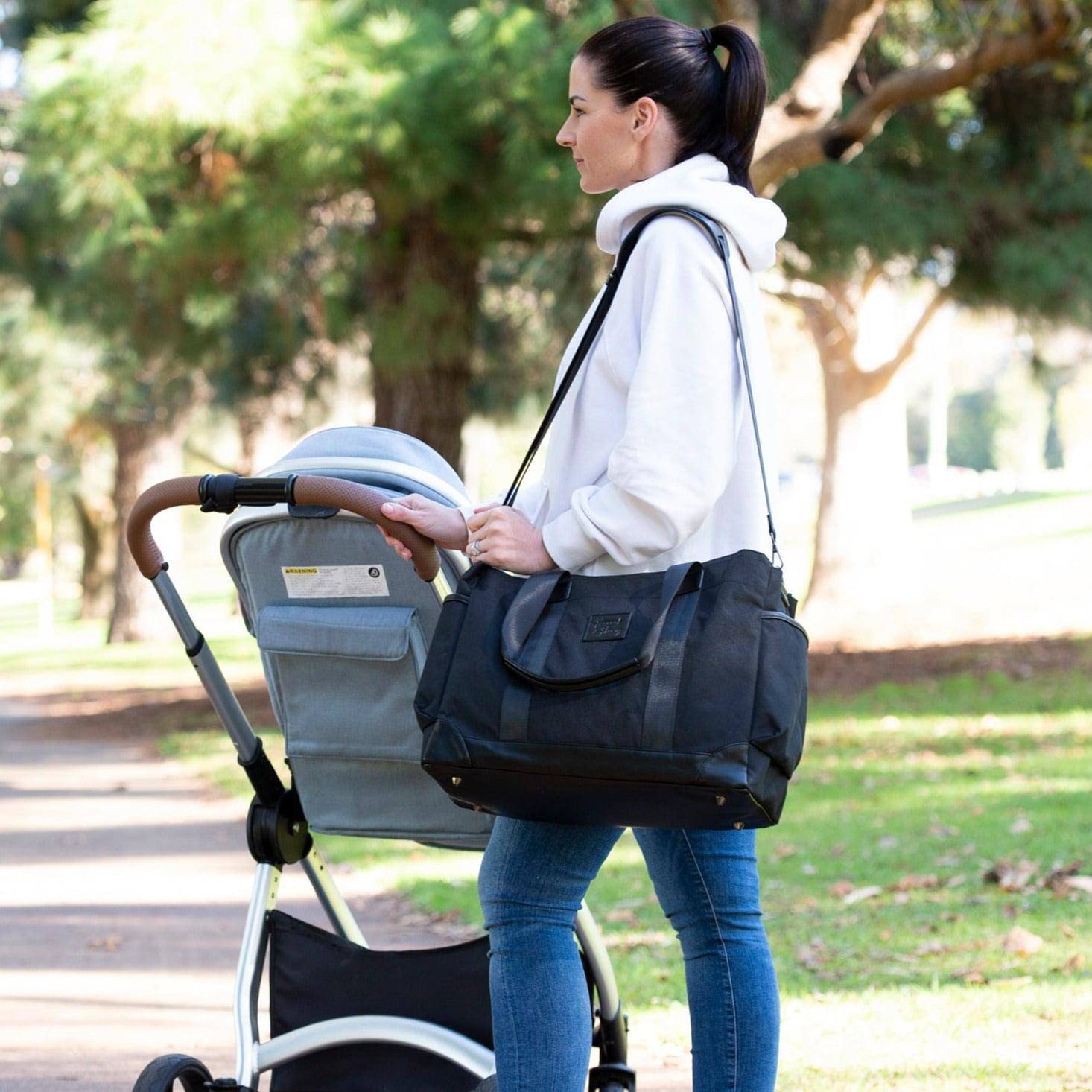 Charlie Diaper Tote | Black - Diaper Bag by Hannah and Henry USA