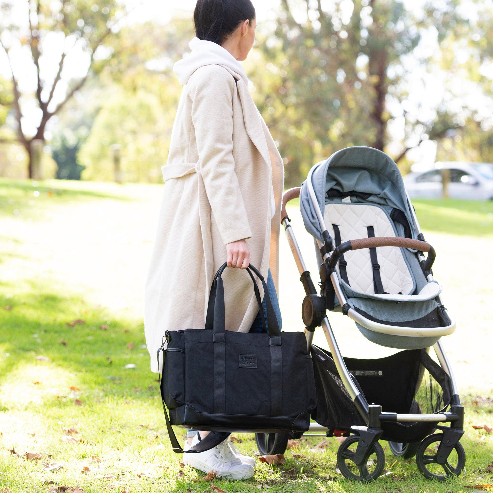 Charlie Diaper Tote | Black - Diaper Bag by Hannah and Henry USA