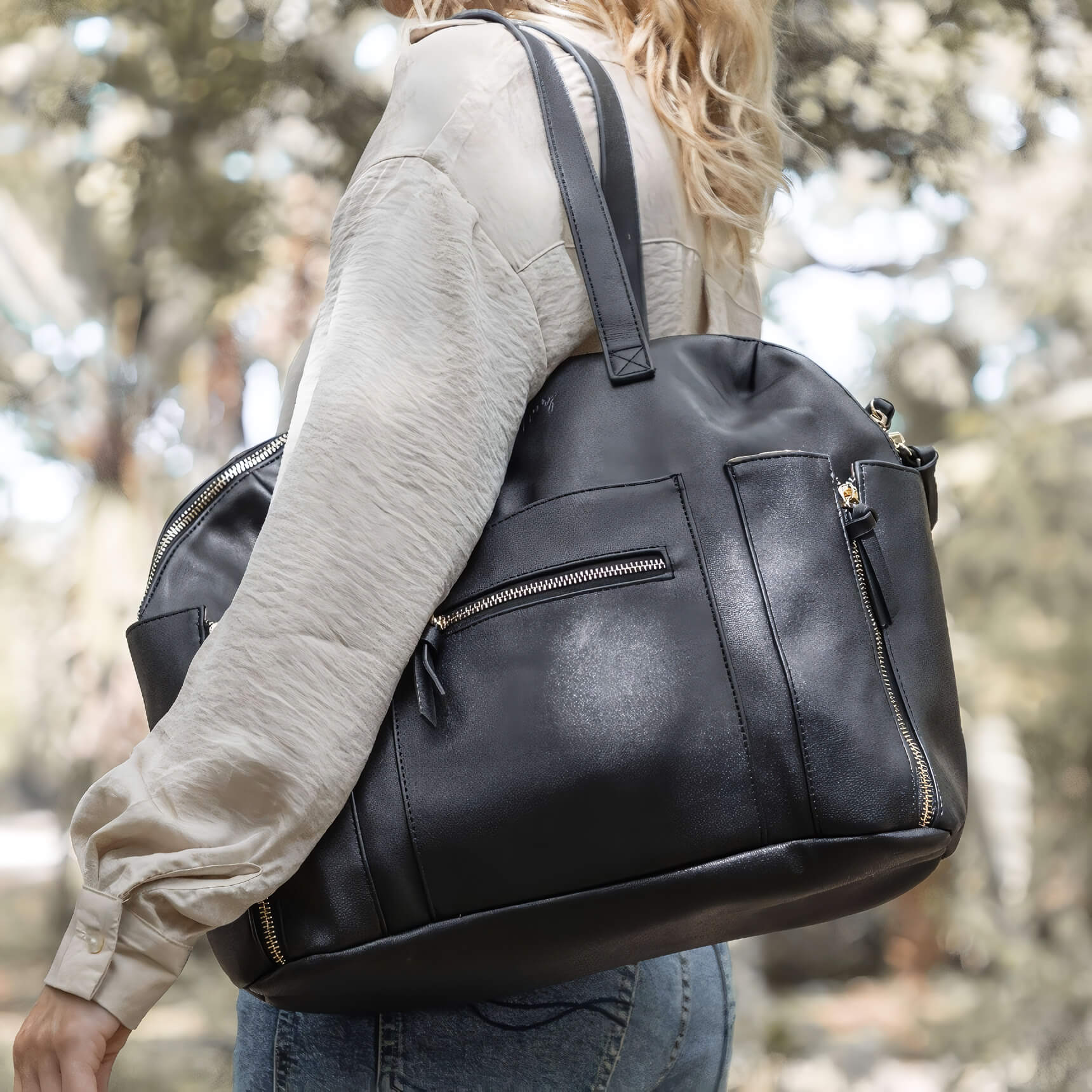 Chelsea Convertible | Black - Diaper Bag by Hannah and Henry USA