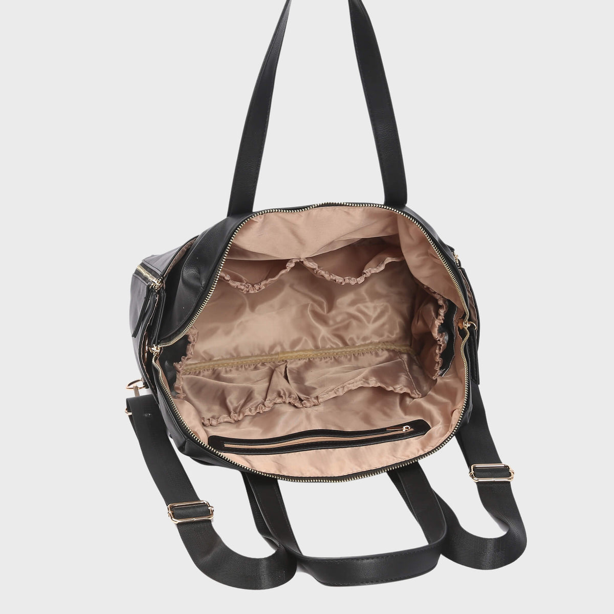 MMS Anthropologie Chels Black Vegan Leather Sherpa Convertible Backpack Stylish Convertible Diaper Bag - Backpack to Tote - Best  main image 2