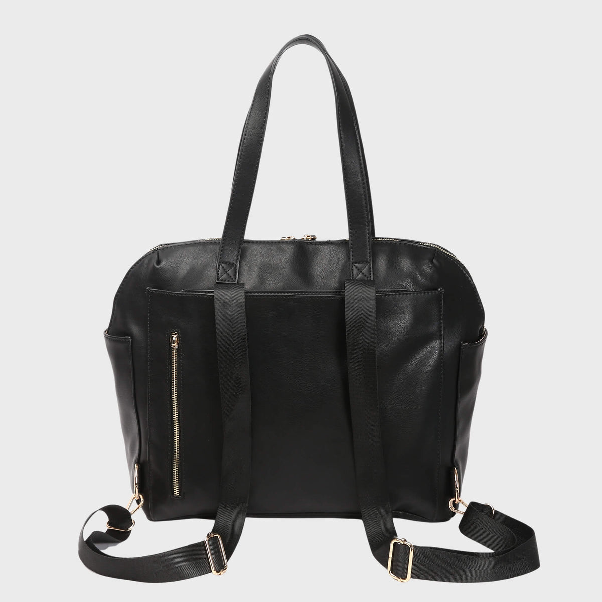 MMS Anthropologie Chels Black Vegan Leather Sherpa Convertible Backpack Stylish Convertible Diaper Bag - Backpack to Tote - Best  main image 4