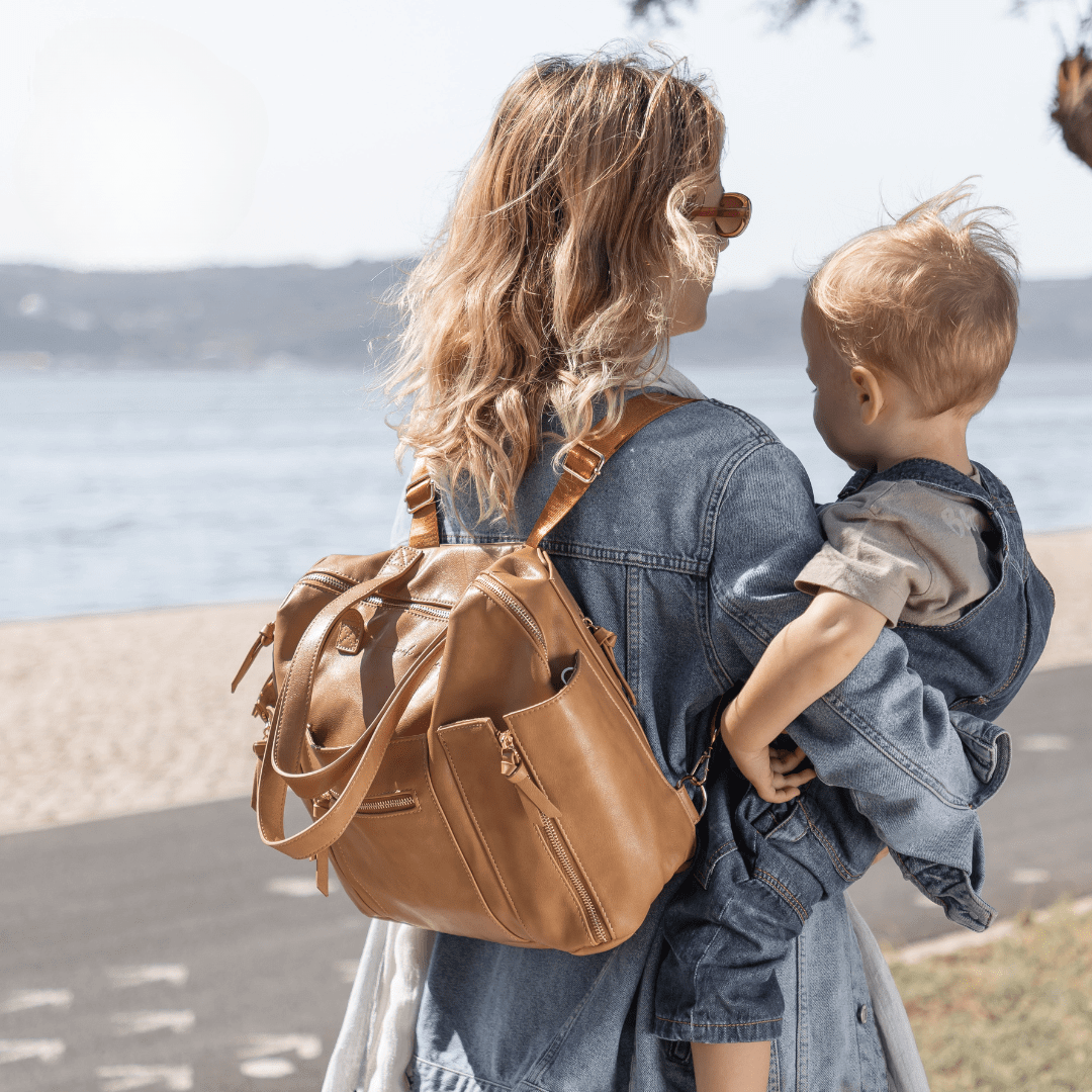 Chelsea Convertible | Tan - Diaper Bag by Hannah and Henry USA