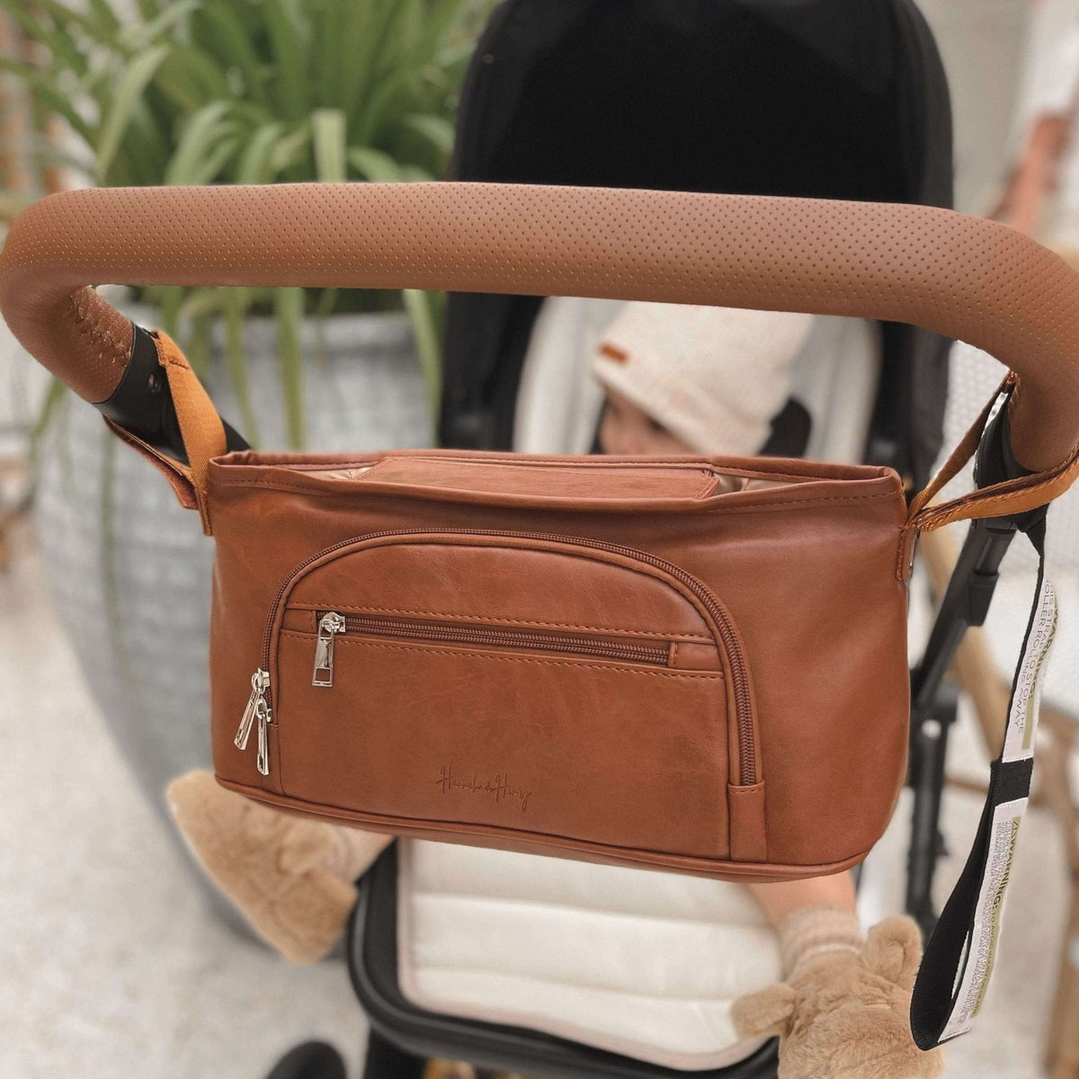 Chloe Stroller Caddy Brown - Hannah and Henry USA