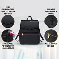 Classic Diaper Backpack Black - Diaper Bag by Hannah and Henry USA