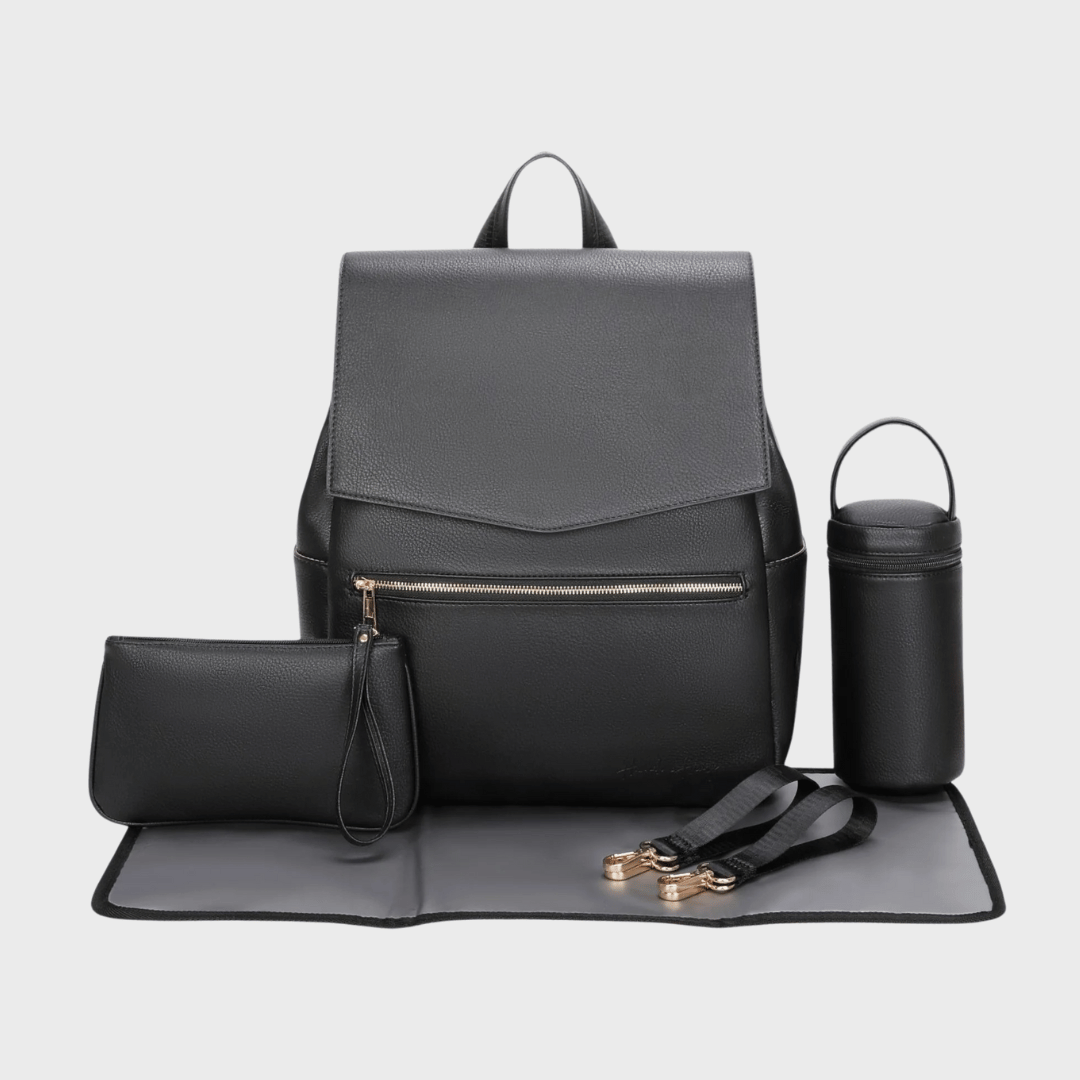 Classic Diaper Backpack | Black - Diaper Bag by Hannah and Henry USA
