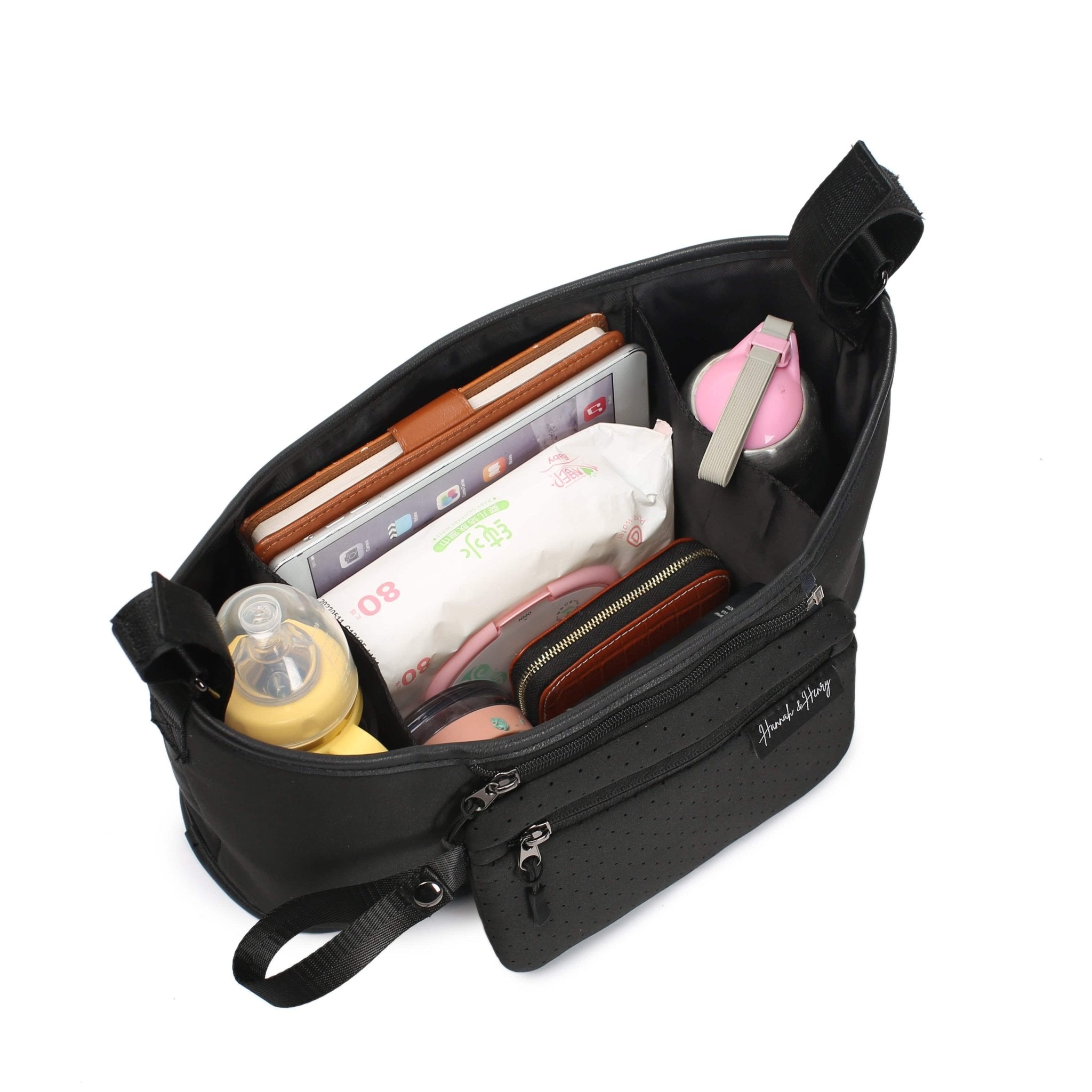 Cleo Stroller Caddy Black - Stroller Caddy by Hannah and Henry USA