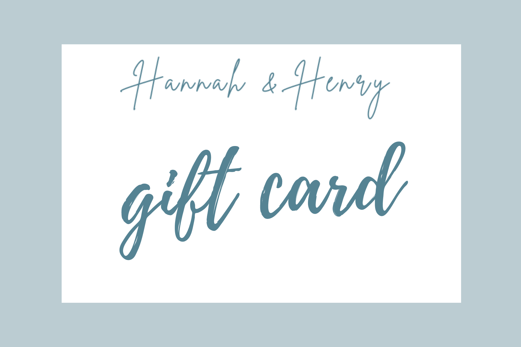 Gift Card - Gift Card by Hannah and Henry USA