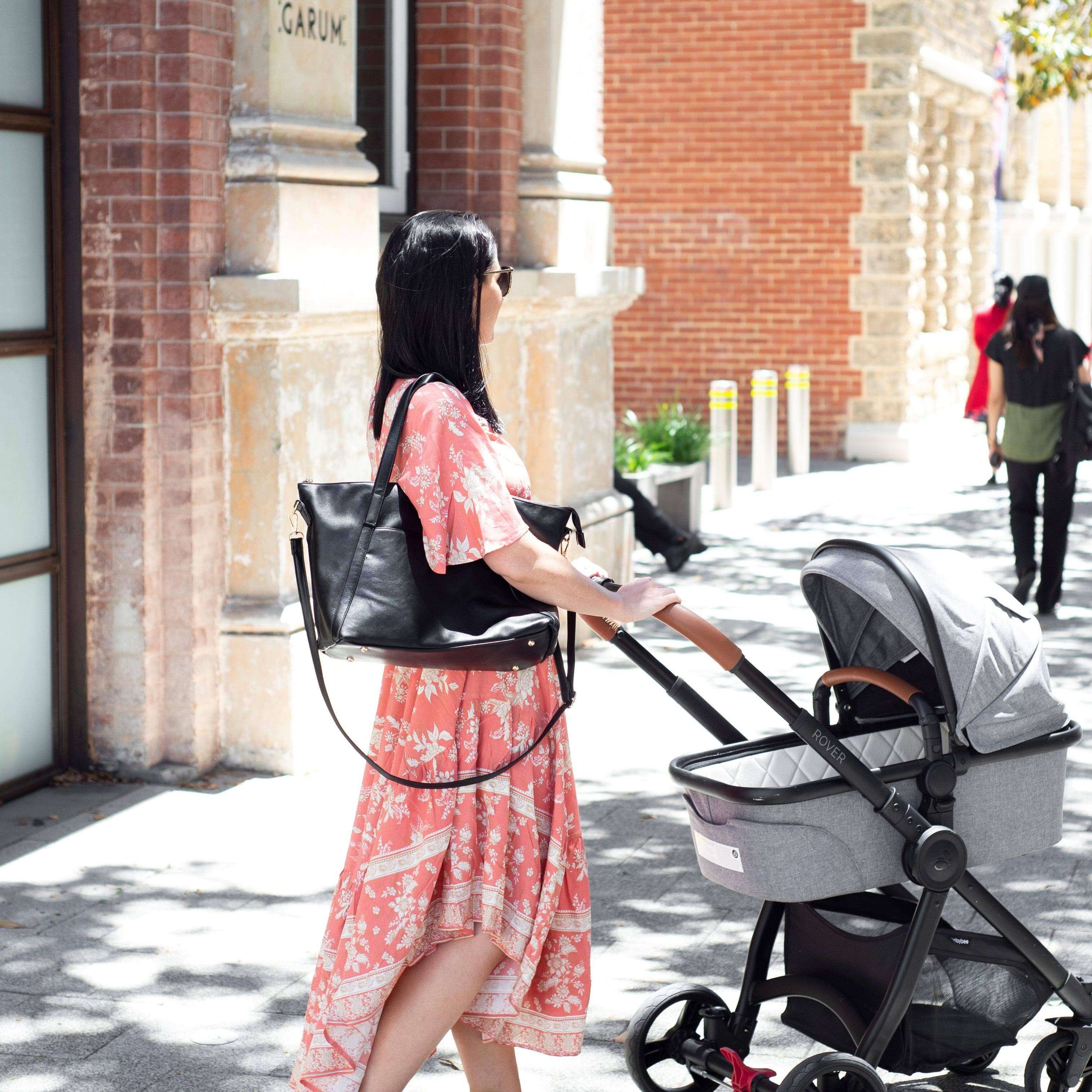 Catherine Diaper Tote | Black - Hannah and Henry USA