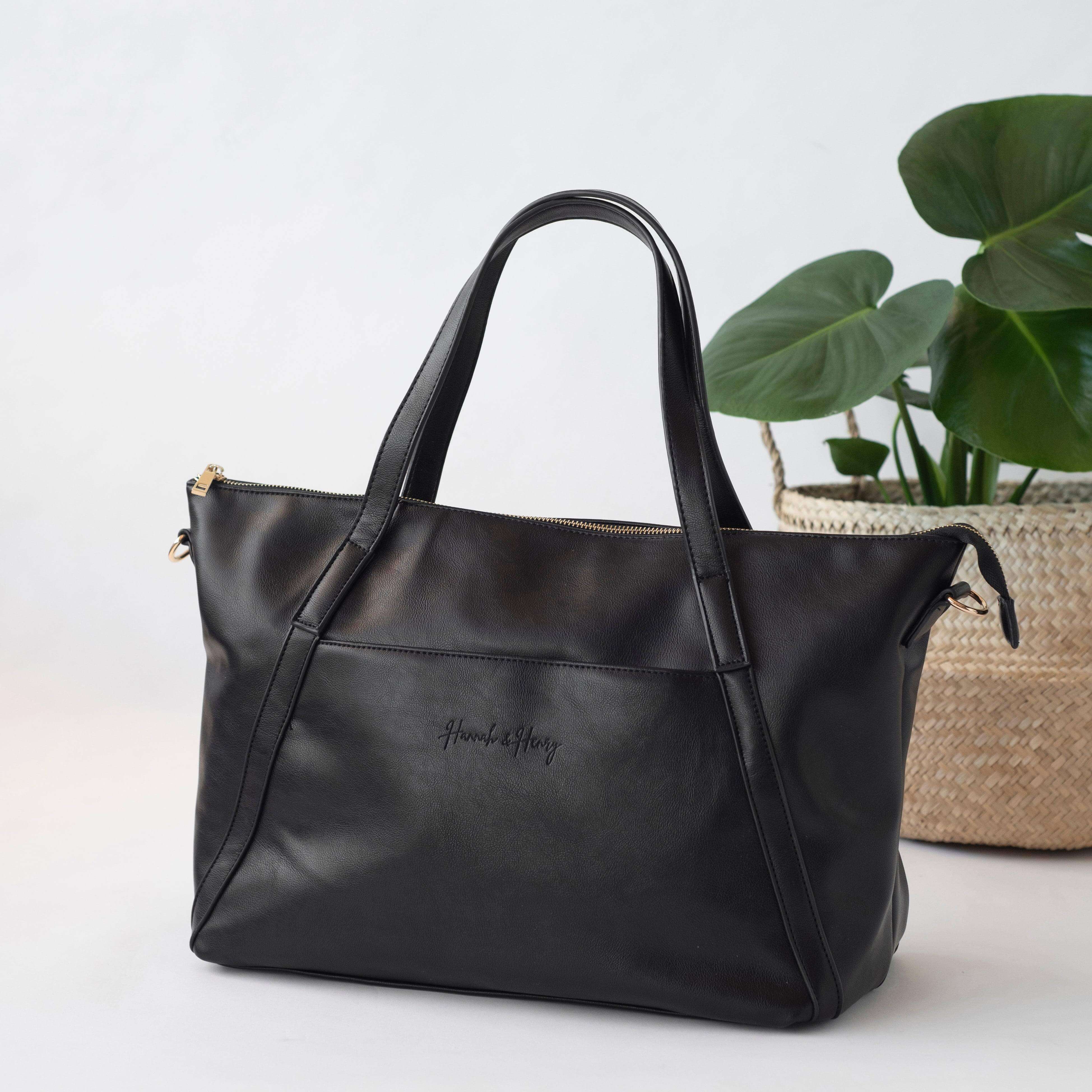 Catherine Diaper Tote | Black - Hannah and Henry USA