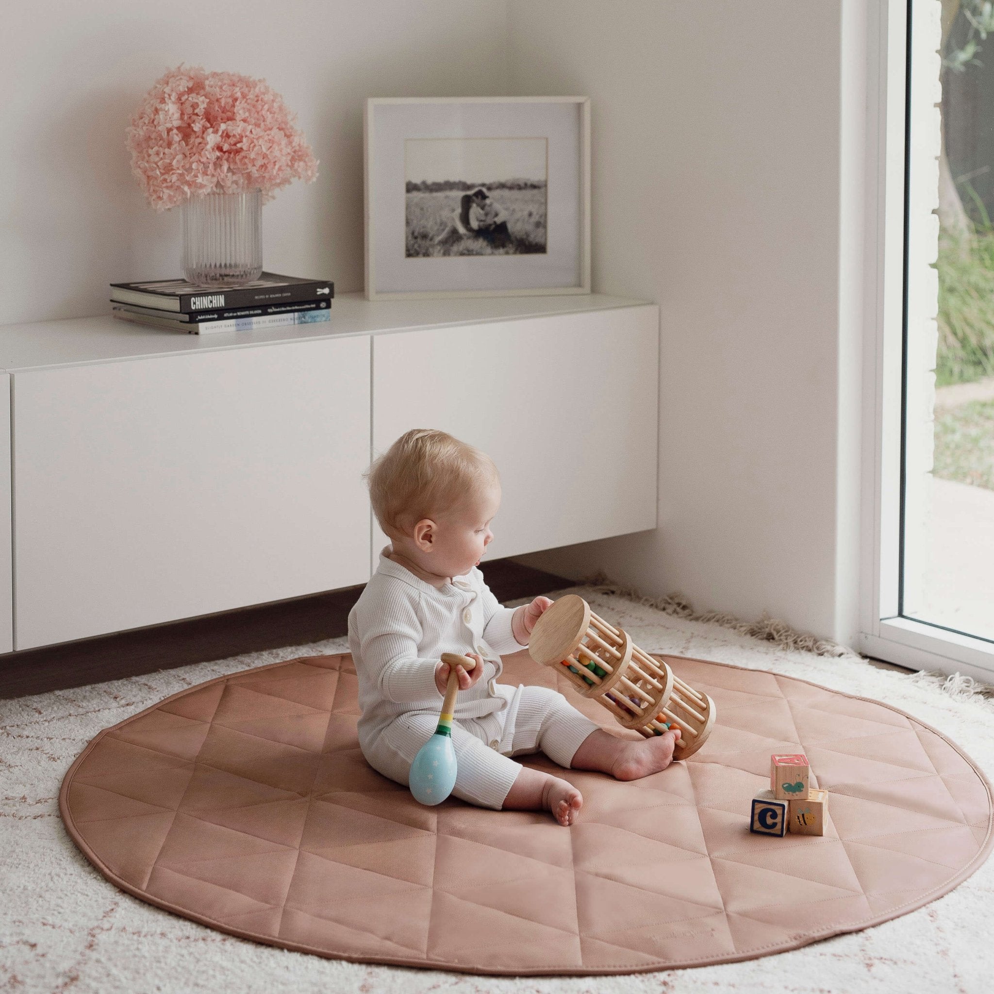 Quilted Play Mat | Brown - Baby Play Mat by Hannah and Henry USA