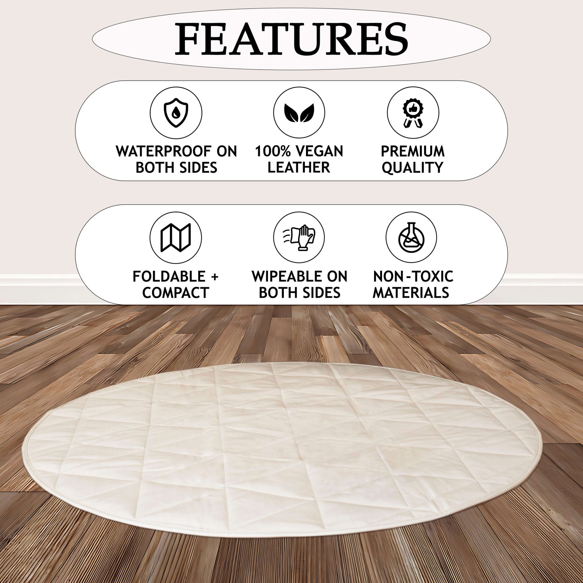 Quilted Play Mat | Cream Baby Play Mat Hannah and Henry USA