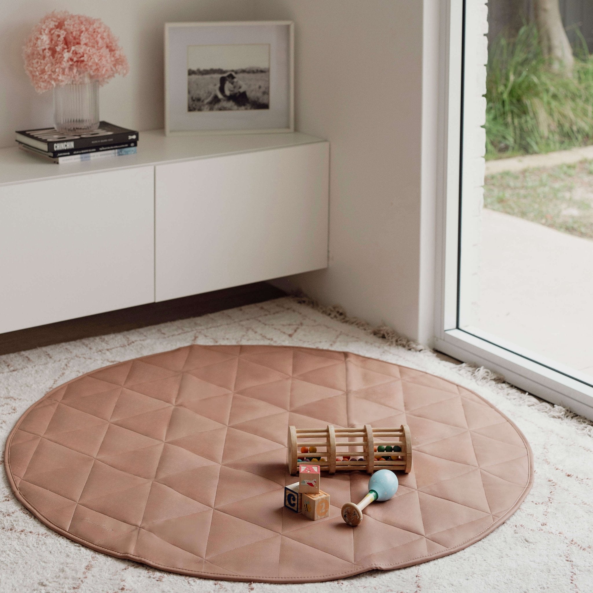 Quilted Play Mat | Cream Baby Play Mat Hannah and Henry USA