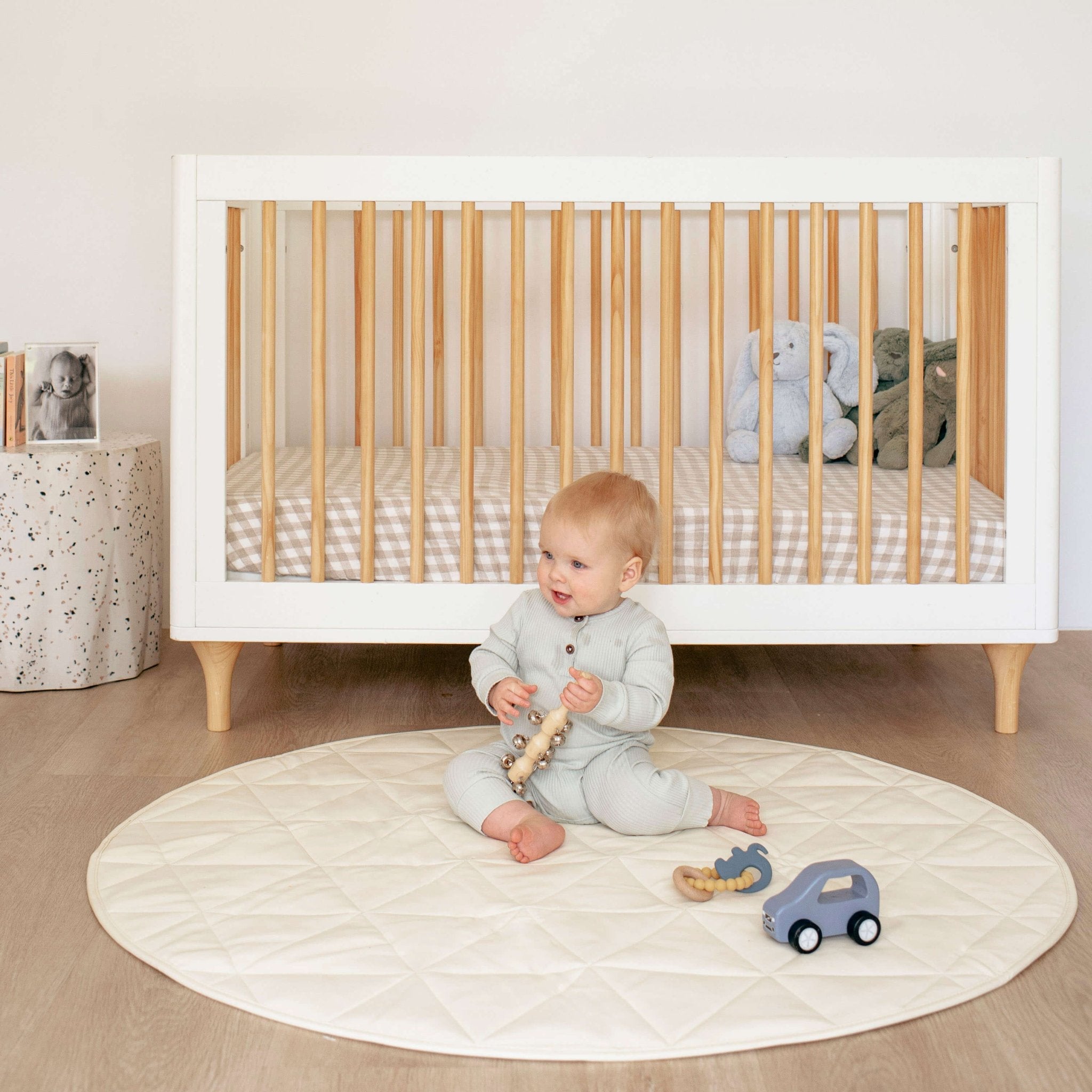 Quilted Play Mat | Cream Baby Play Mat Hannah and Henry USA